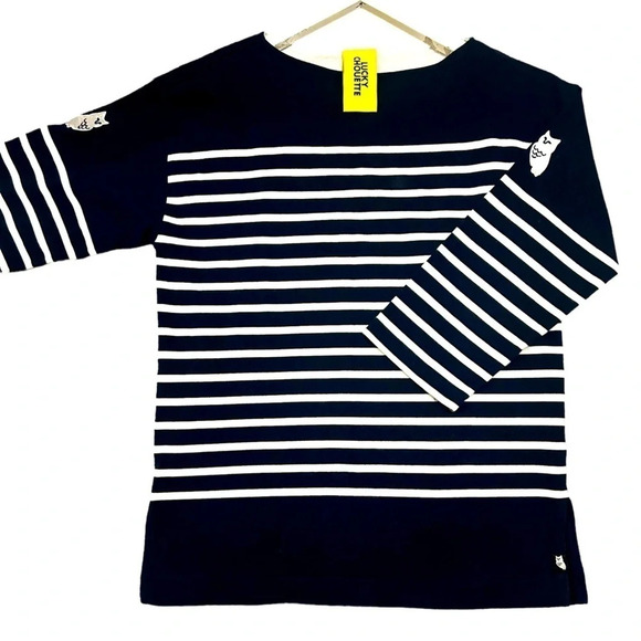 Lucky Chouette women’s size L designer tunic with owls both arms- Mint &  rare - Picture 1 of 11